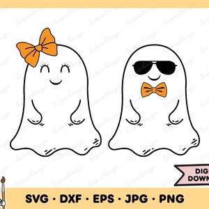 Ghosts SVG Ghosts PNG Halloween SVG Clip Art Cut File Silhouette Instant Digital Download
