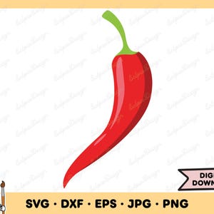 Chili Pepper SVG Chili Clip Art Chili SVG Cut File Silhouette Instant Digital Download