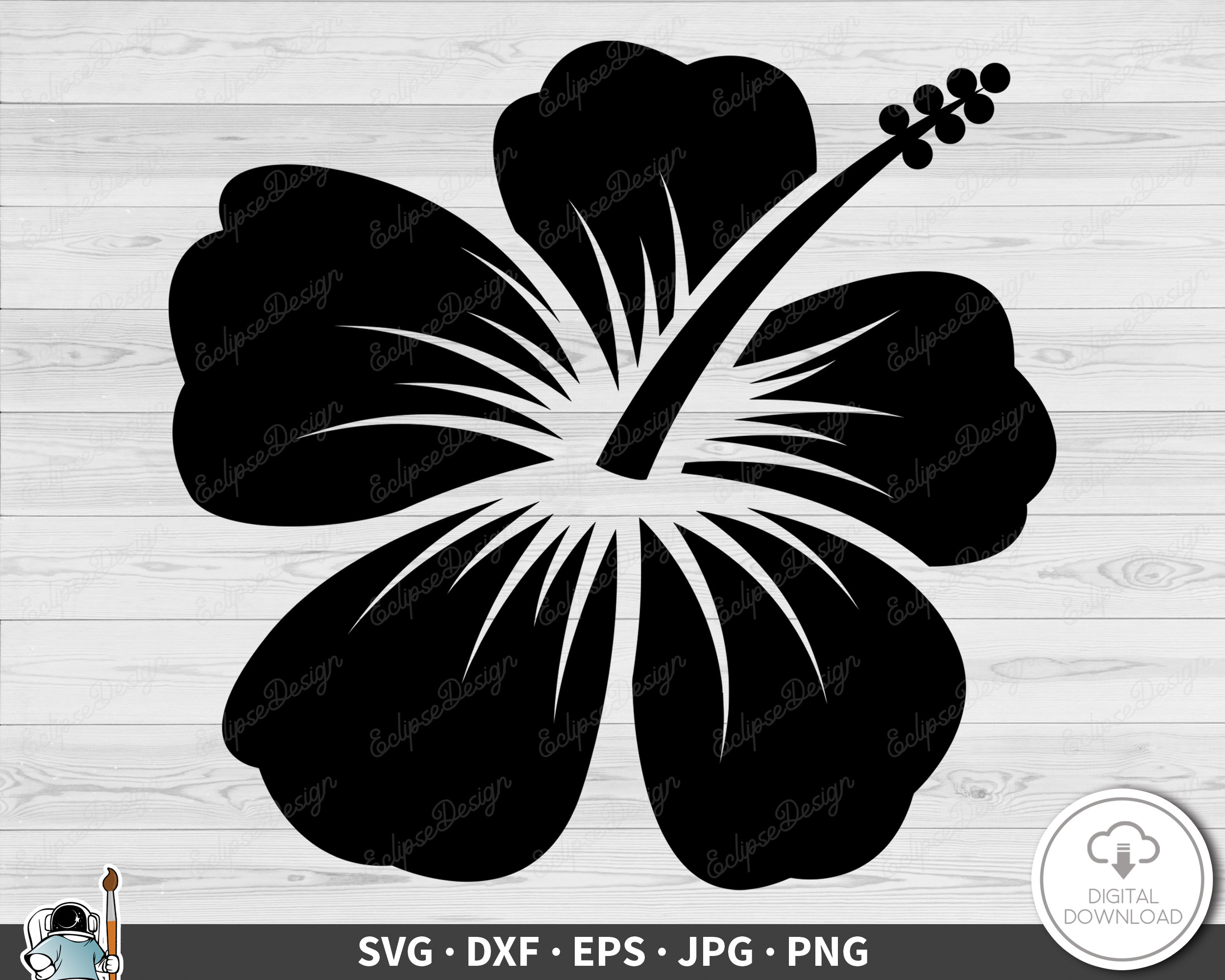 Hibiscus flower silhouette