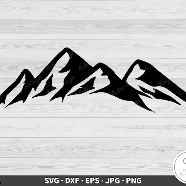Mountains SVG • Nature Logo Clip Art Cut File Silhouette dxf eps png jpg • Instant Digital Download