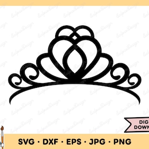 Princess Tiara SVG Tiara PNG Tiara Clip Art Cut File Silhouette Instant Digital Download