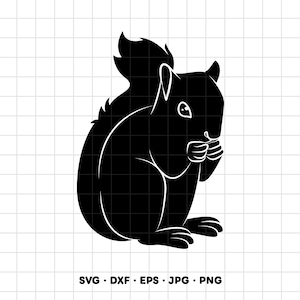 Squirrel SVG Clipart PNG Cricut Silhouette (Instant Digital Download)