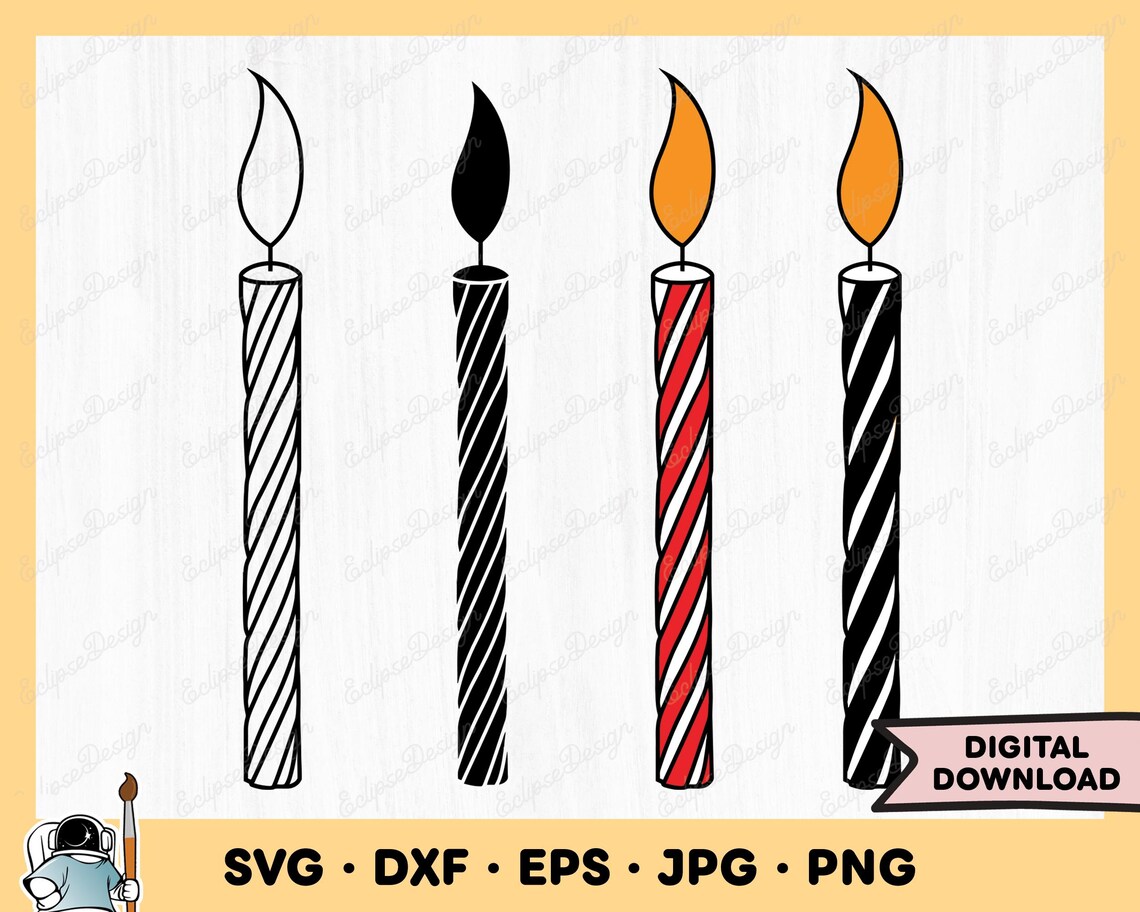 Birthday Candles SVG Candles Clip Art Candles Cut File Birthday ...