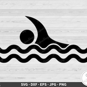 Swimming SVG Swimmer Icon Clip Art Cut File Silhouette Instant Digital Download