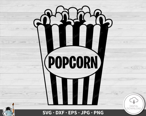 Movie Popcorn SVG Clip Art Cut File Silhouette Dxf Eps Png Jpg Instant  Digital Download - Etsy Denmark