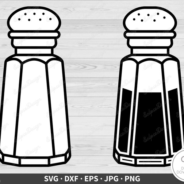 Salt and Pepper Shaker SVG • Clip Art Cut File Silhouette dxf eps png jpg • Instant Digital Download
