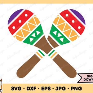 Maracas SVG Fiesta SVG Maracas PNG Fiesta Clip Art Archivo de corte Silueta Descarga digital instantánea