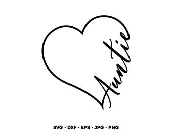 Ciocia Serce SVG, Ciotka Clipart (Pobieranie Cyfrowe)