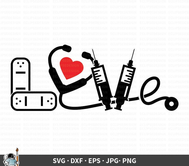 Download Love Nurse SVG Registered Nurse Vector Bandage svg School | Etsy