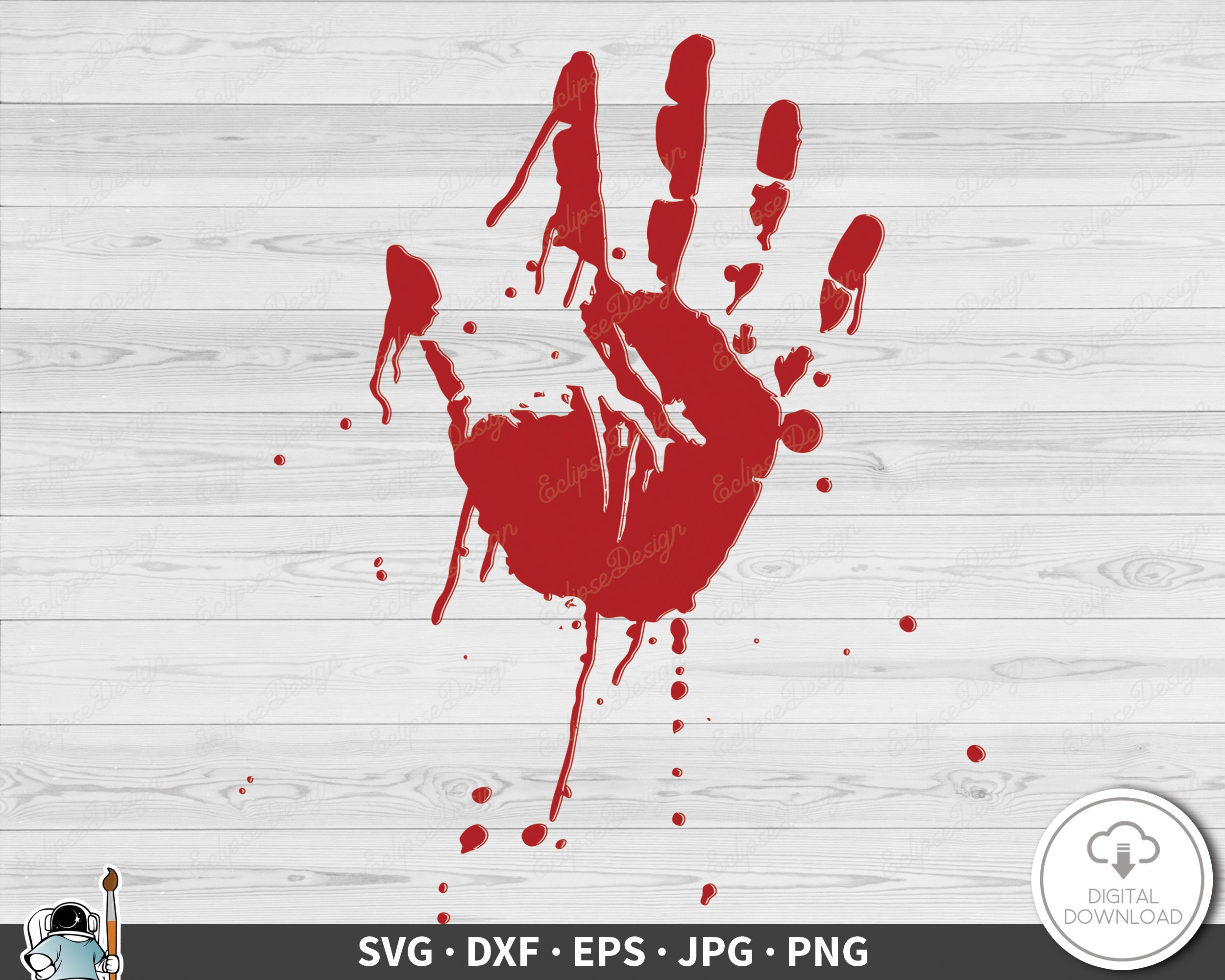Red Hand Print Clip Art