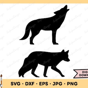 Coyote SVG Coyote Clip Art Coyote Cut File Silhouette Instant Digital Download