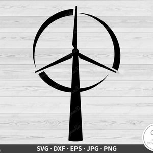 Wind Turbine SVG Alternative Energy Clip Art Cut File Silhouette Instant Digital Download