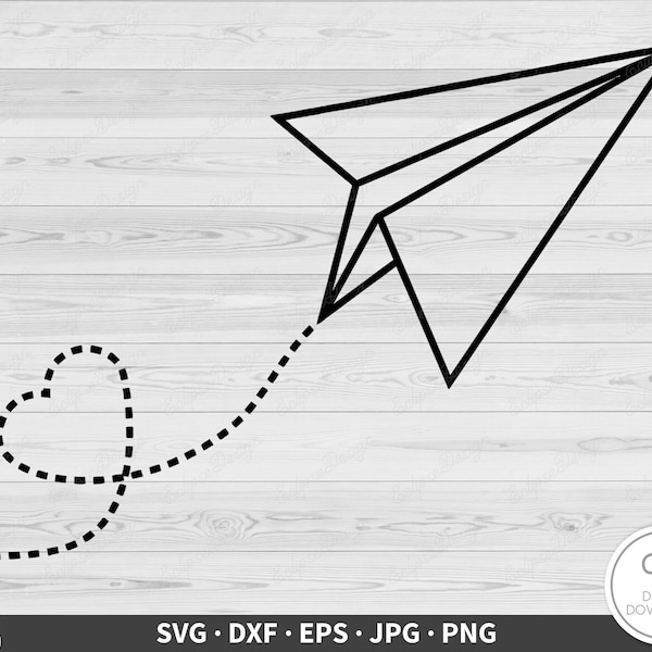 Paper Airplane SVG • Clip Art Cut File Silhouette dxf eps png jpg • Instant Digital Download