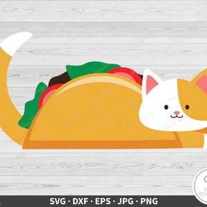 Taco Cat SVG-illustraties gesneden bestand silhouet direct digitaal downloaden