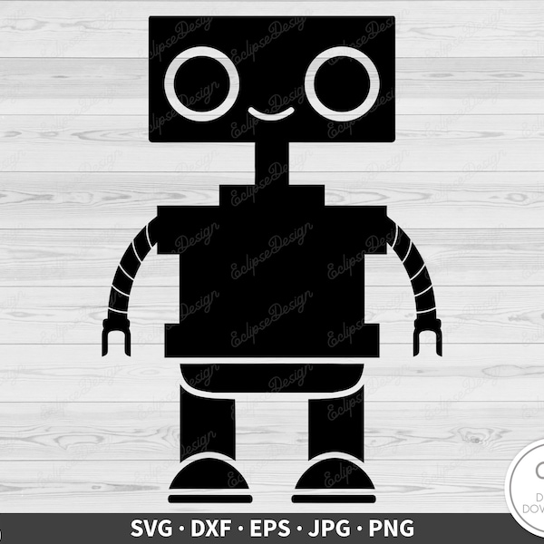 Machine Robot SVG • Clip Art Cut File Silhouette dxf eps png jpg • Instant Digital Download