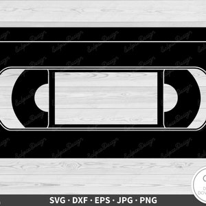 VHS-tape SVG videoband Clip Art gesneden bestand silhouet Instant Digitale Download dxf eps png jpg