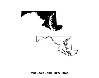 Maryland Art State SVG Clipart PNG (Instant Digital Download)