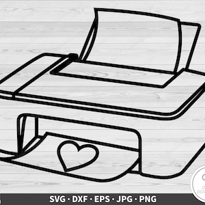 Büro Drucker SVG Clip Art Schnitt Datei Silhouette Sofortiger digitaler Download dxf eps png jpg