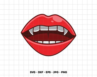 Kły wampira SVG Clipart PNG Cricut Silhouette (natychmiastowe pobranie cyfrowe)