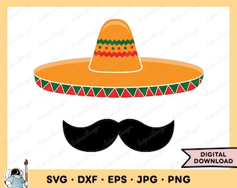 Sombrero Mexico Fiesta SVG Clipart PNG (Instant Digital Download)