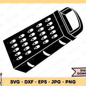 Rallador de queso SVG Rallador de queso Clip Art Rallador de queso Archivo de corte Silueta Descarga digital instantánea dxf eps png jpg