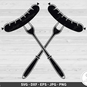 Grillen Wurst SVG Clip Art Cut Datei Silhouette Sofortiger digitaler Download dxf eps png jpg