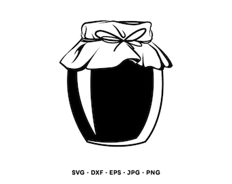 Jam Jar SVG Clipart PNG Cricut Silhouette (Instant Digital Download)