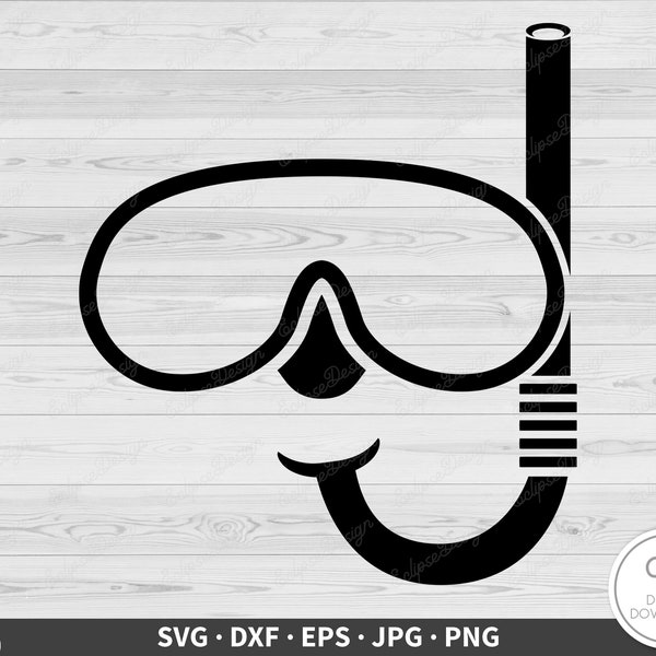 Snorkel SVG • Ocean Diving Clip Art Cut File Silhouette dxf eps png jpg • Instant Digital Download