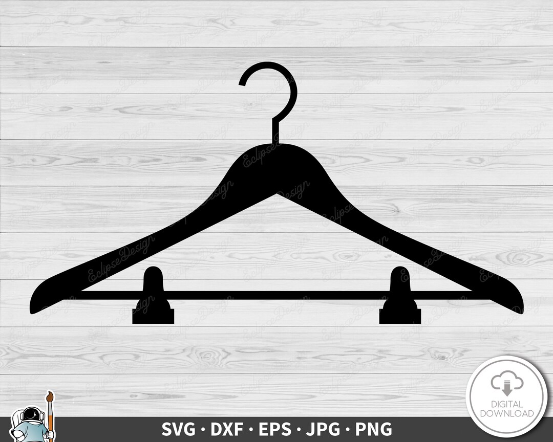 Clothes Hanger SVG Clip Art Cut File Silhouette Dxf Eps Png Jpg Instant Digital Download Etsy