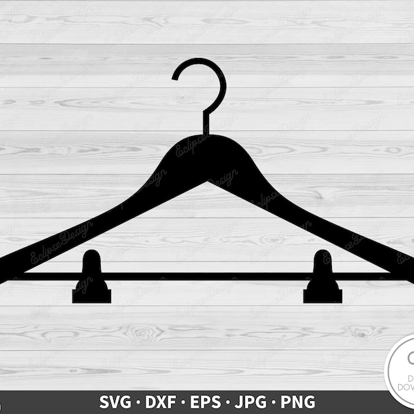 Clothes Hanger SVG • Clip Art Cut File Silhouette dxf eps png jpg • Instant Digital Download