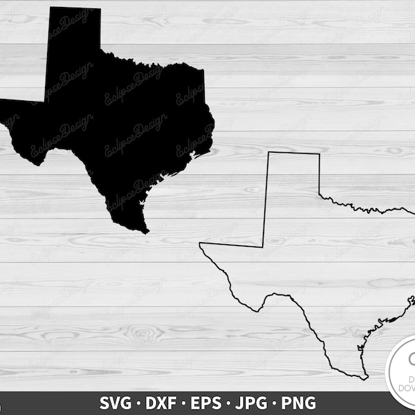 Texas SVG • State Clip Art Cut File Silhouette dxf eps png jpg • Instant Digital Download