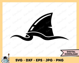 Płetwa rekina SVG Clipart PNG (natychmiastowe pobranie cyfrowe)