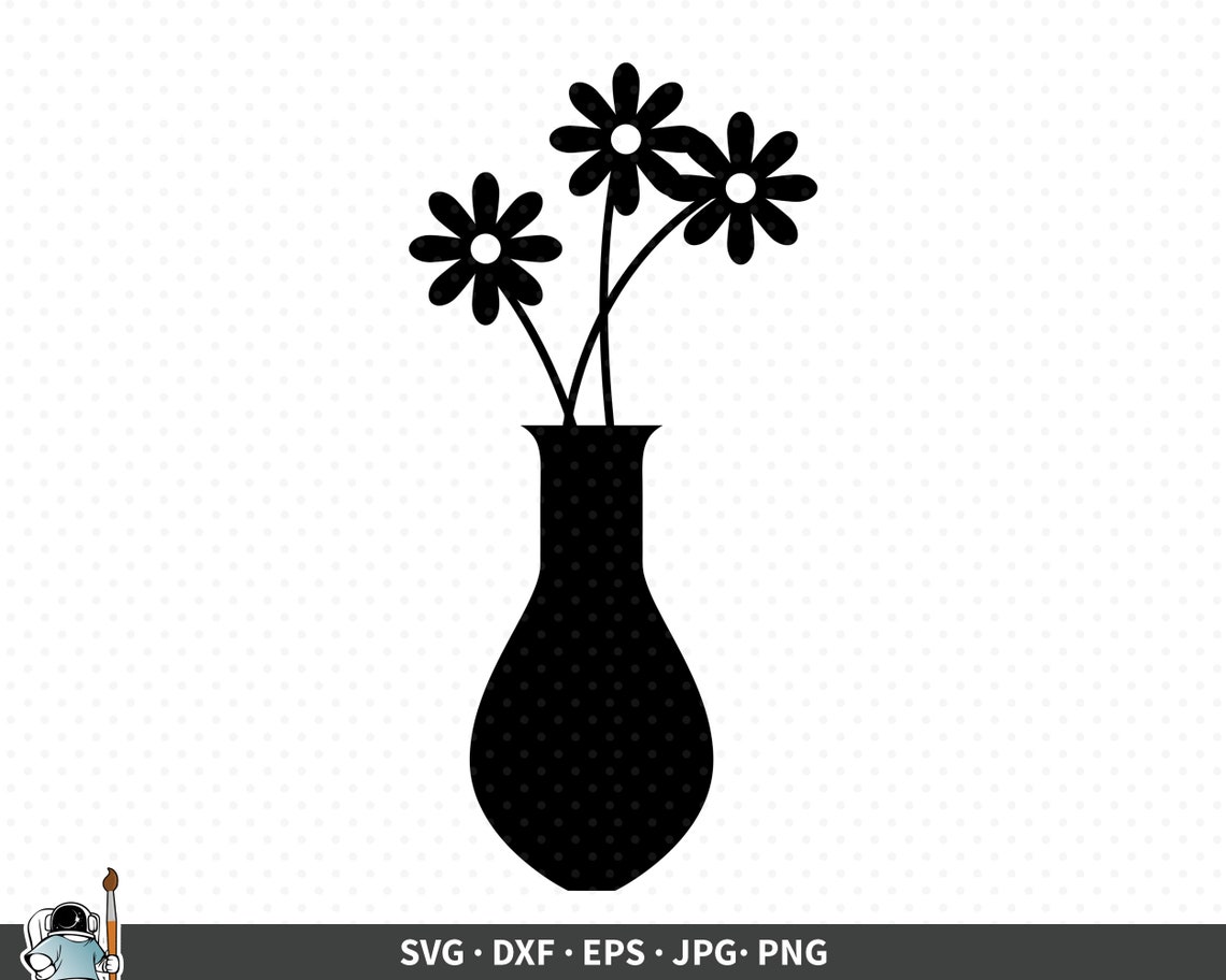 Flowers in Vase SVG Flowers Vector Flowers Cut File Vase Etsy