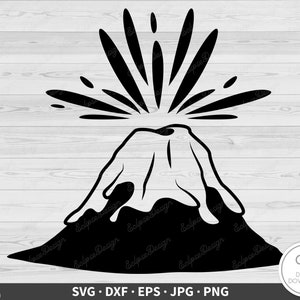 Volcano SVG Volcanic Eruption Clip Art Cut File Silhouette Instant Digital Download