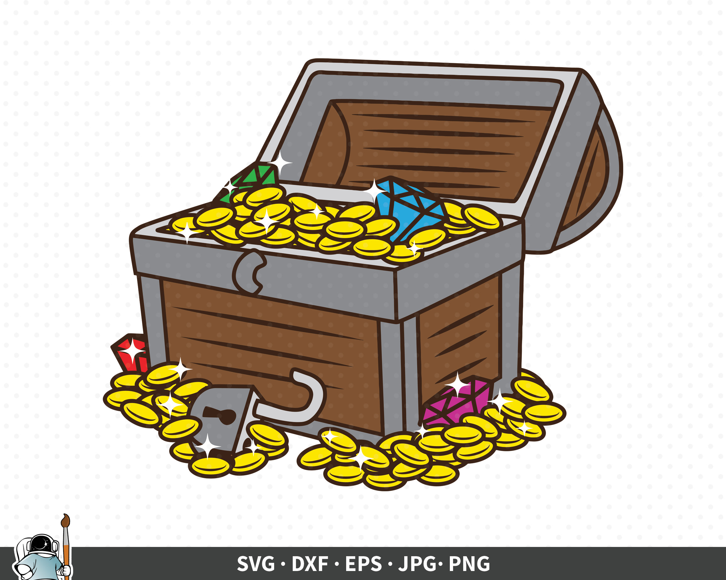 Schatztruhe SVG Treasure Vector Schatz Clipart | Etsy