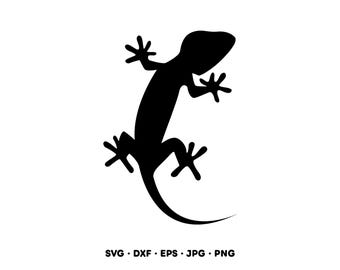 Gecko Lizard SVG Clipart PNG (Instant Digital Download)