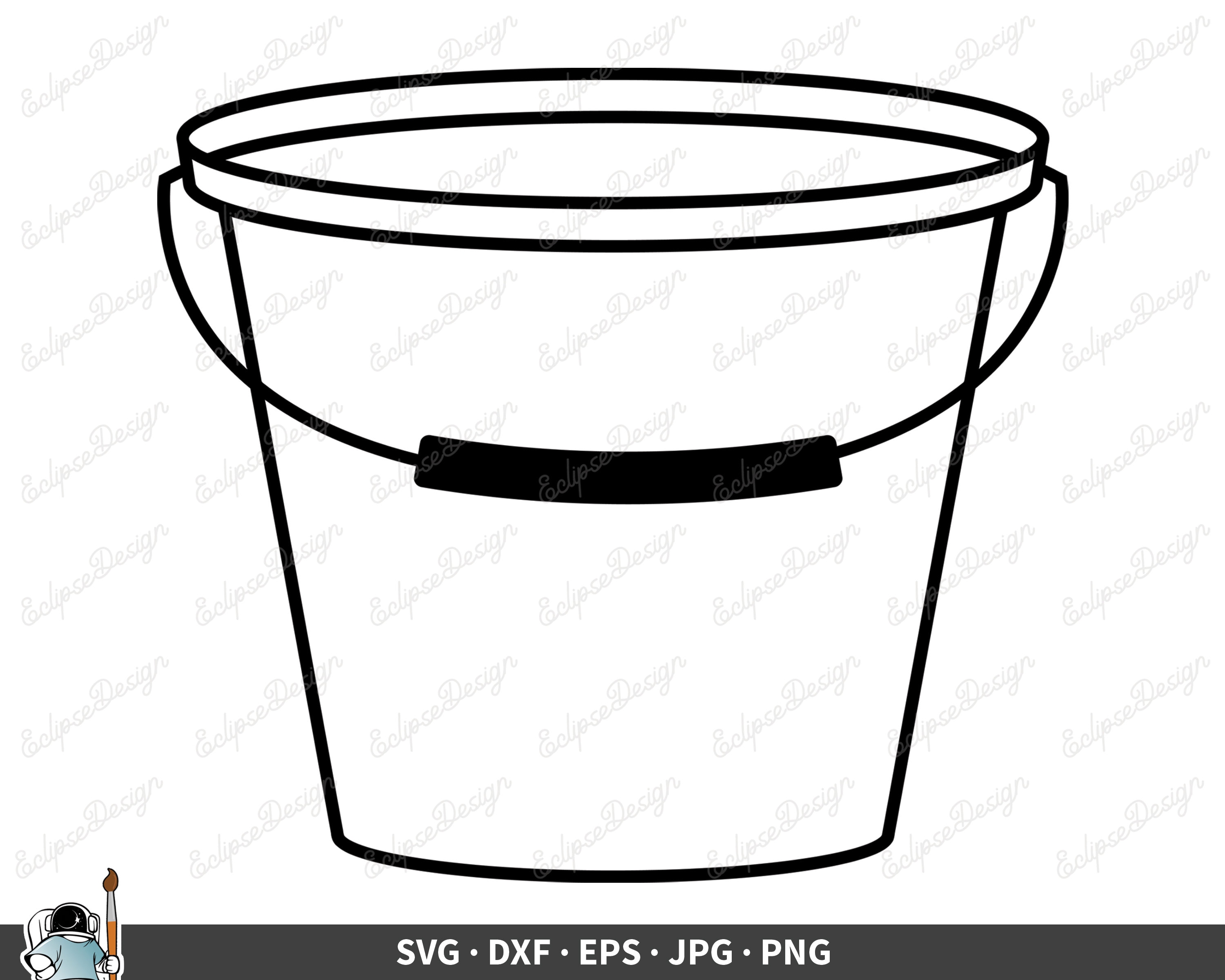 Bucket Clipart Black And White