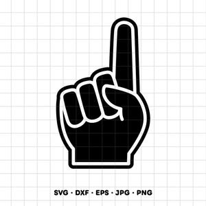 Sports Fan Finger Hand SVG Clipart PNG Cricut Silhouette (Instant Digital Download)
