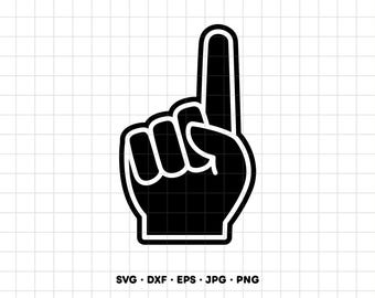 Sports Fan Finger Hand SVG Clipart PNG Cricut Silhouette (Instant Digital Download)