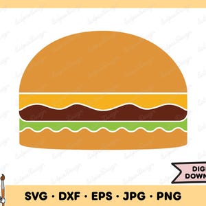Hamburger Icon SVG Hamburger Clip Art Hamburger SVG Burger PNG Cut File Silhouette Instant Digital Download