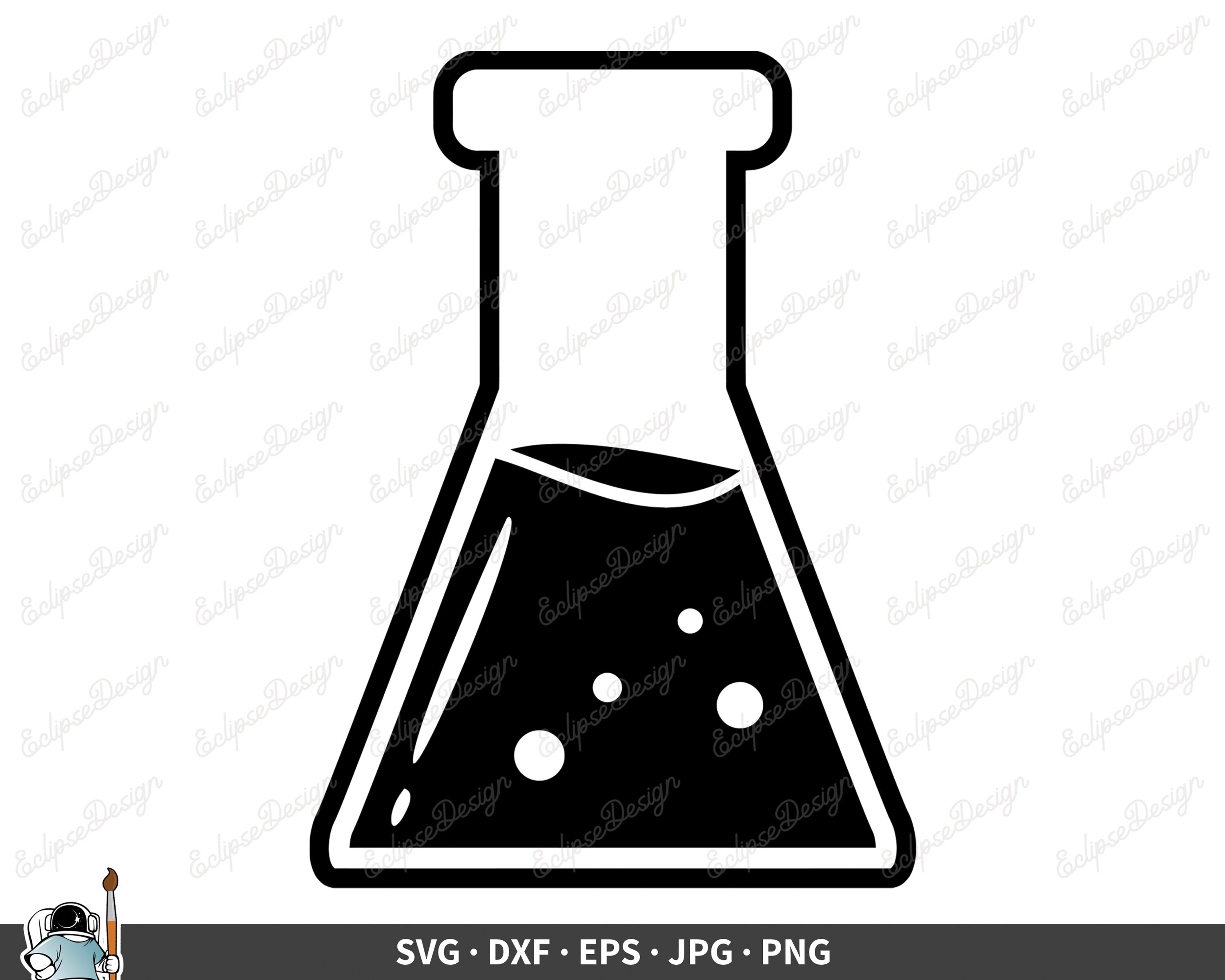 Bubbling Beaker Clipart Black And White Flower