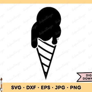 Ice Cream SVG Ice Cream PNG Ice Cream Clip Art Cut File Silhouette Instant Digital Download