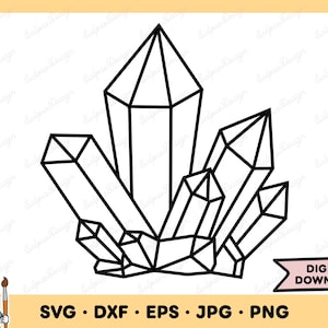 Crystals SVG Crystals Clip Art Crystals Cut File Silhouette Instant Digital Download