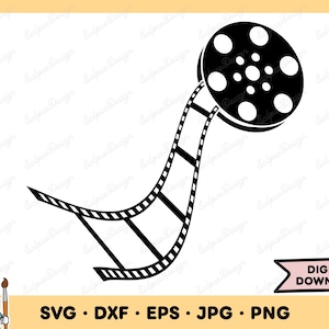Film SVG Movie Reel SVG Movie Clip Art Cut File Silhouette Instant Digital Download
