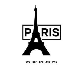 Paris France Eiffel Tower SVG Clipart PNG Cricut Silhouette (Instant Digital Download)