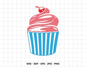 Cupcake SVG Clipart PNG Cricut Silhouette (Instant Digital Download)