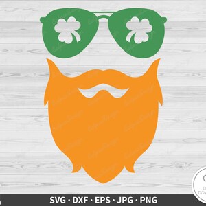 St Patrick Beard SVG Clip Art Arquivo de corte Silhueta Instantâneo Digital Download dxf eps png jpg