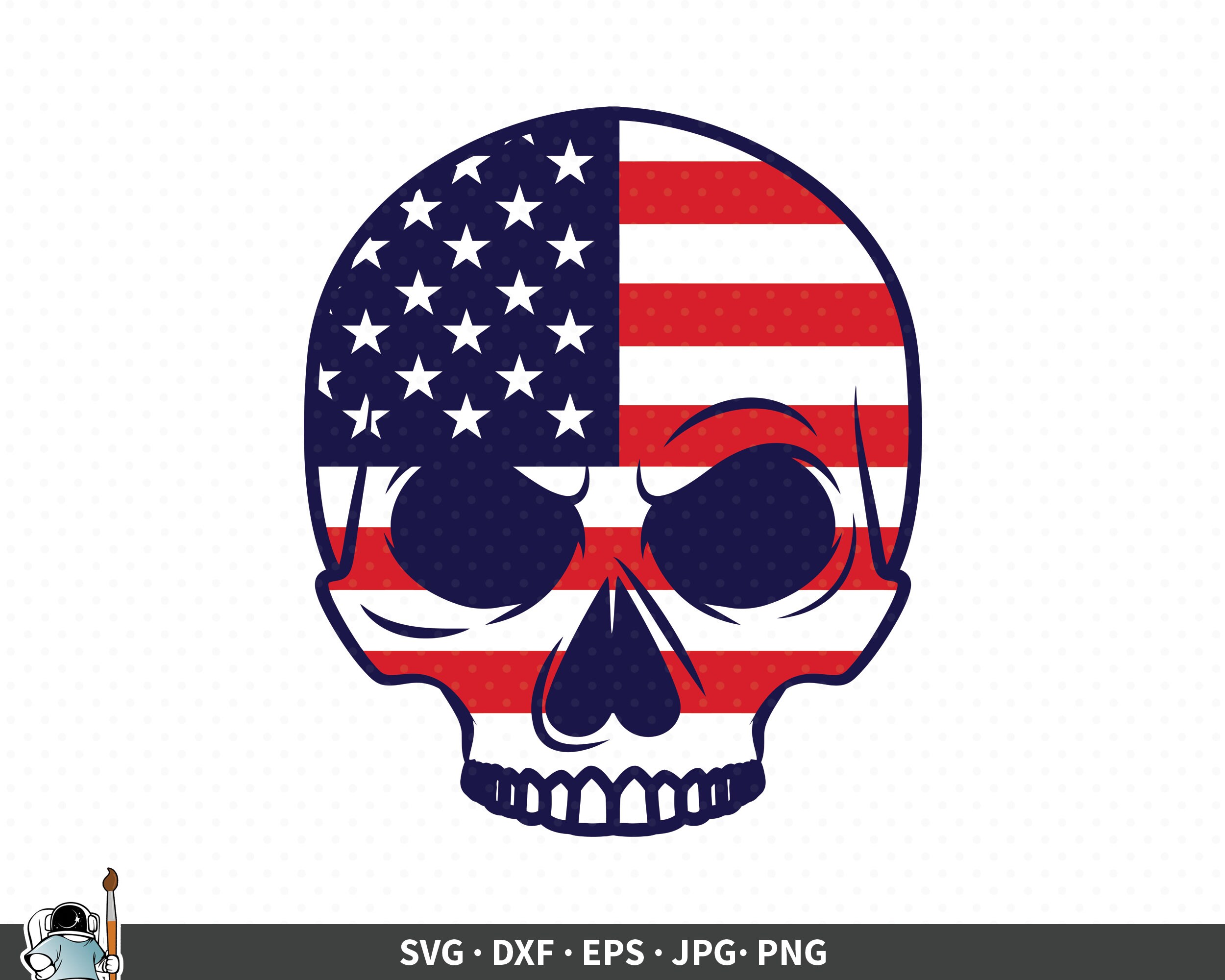 Download American Flag Skull Svg Skull Vector Skull Clipart Usa Etsy