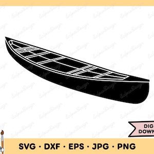 Canoe SVG Boat Canoe Clip Art Canoe Cut File Canoe Silhouette Instant Digital Download