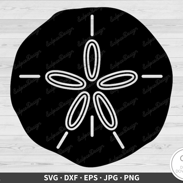 Sand Dollar SVG • Ocean and Beach Clip Art Cut File Silhouette dxf eps png jpg • Instant Digital Download